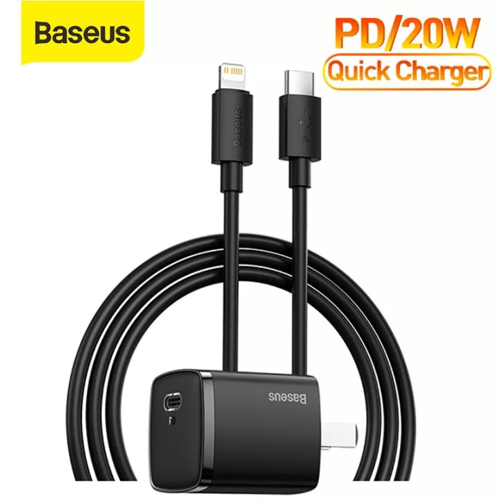 Củ Sạc Nhanh 20W BASEUS MINI USB C to Type C PD For iPhone 11/12 Prm/8plus...