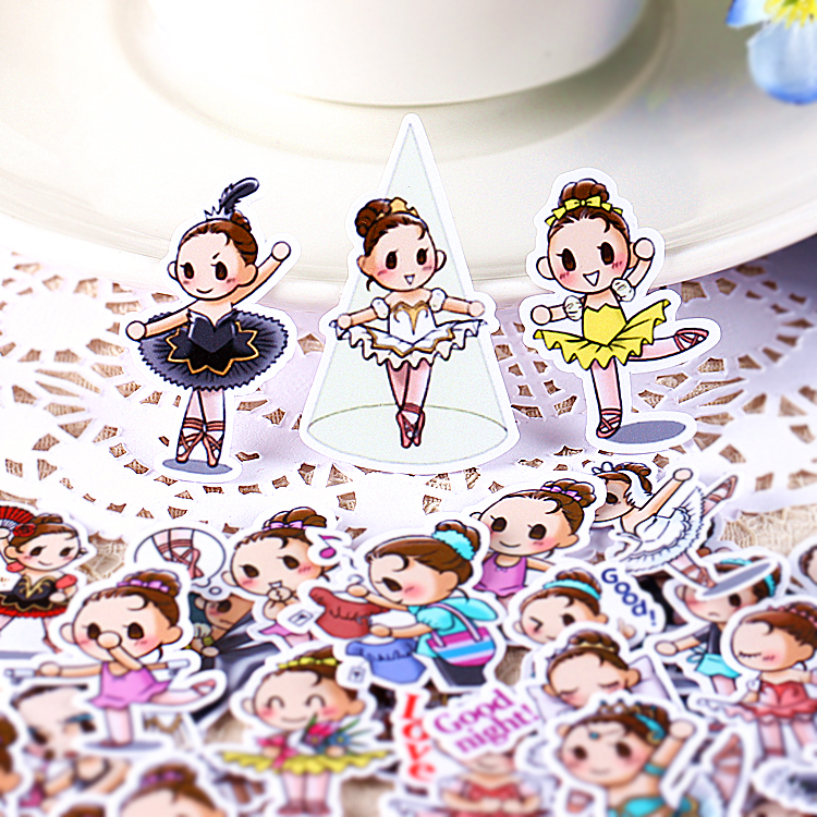 Set sticker cô gái ba lê dễ thương (Hàng có sẵn)