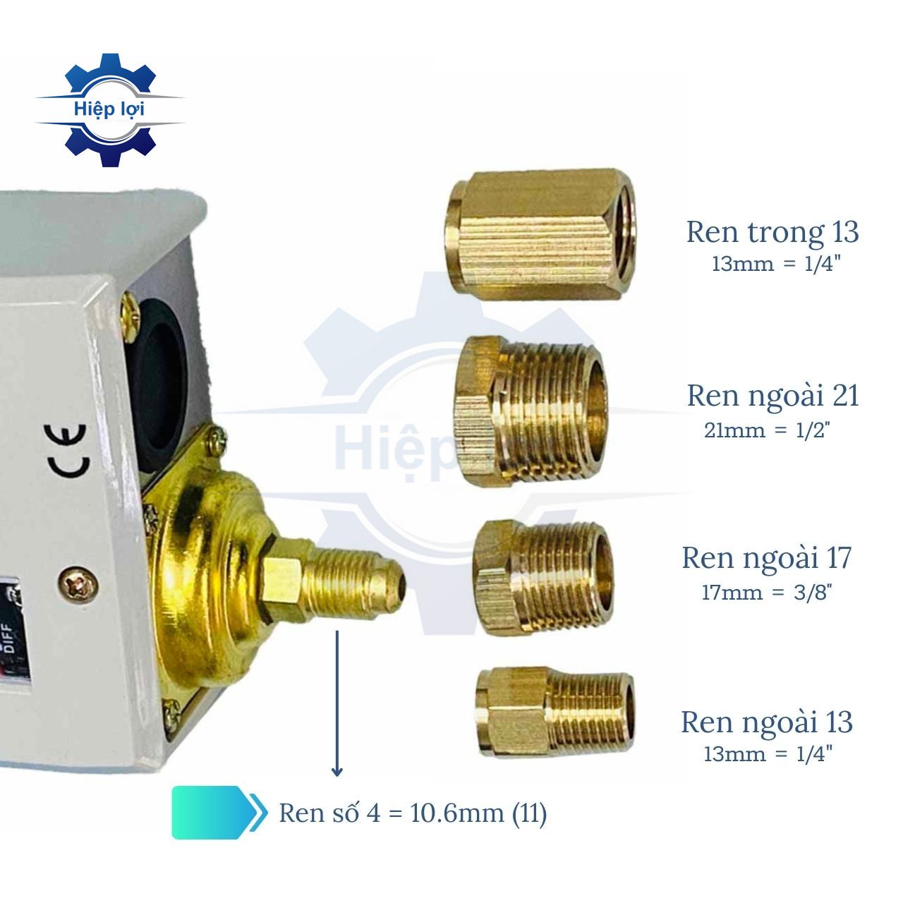 Măng song số 4 – nối rơ le áp suất – dùng gắn công tắc áp lực, tiện lắp đặt, bền bỉ