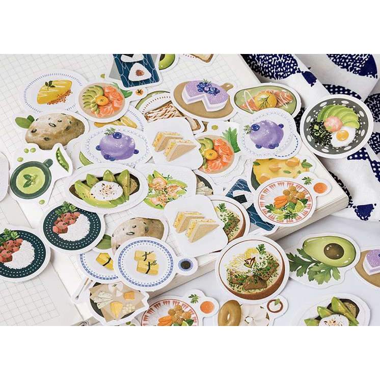 Bộ 46 Sticker Món Ăn Hàn Quốc Ngon Miệng E65