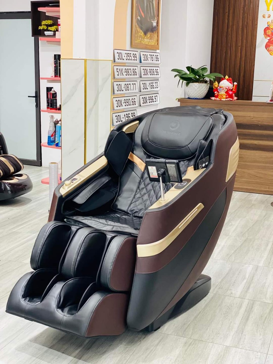{SALE 50% freeship quà tặng- Massage 4D, điều khiển giọng nói} Ghế Massage Cao Cấp Nhật Bản Okinawa OS 414