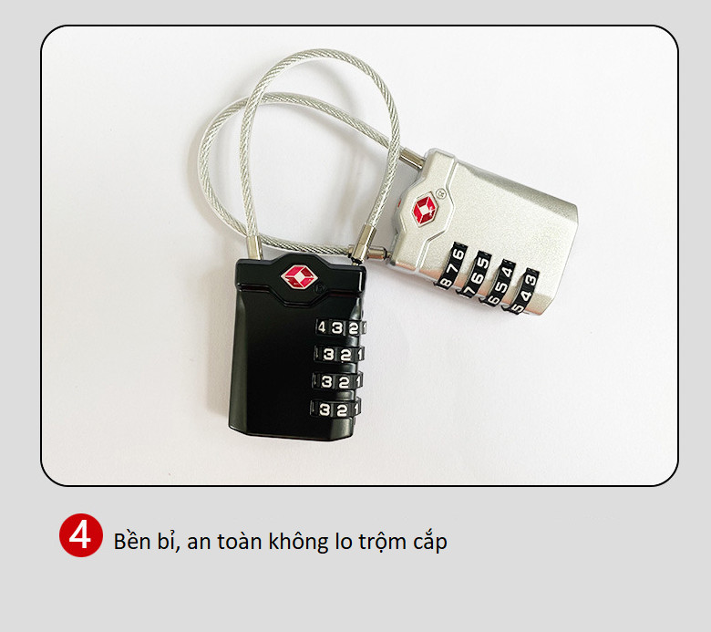 Khóa số dây chống trộm cao cấp TSA007