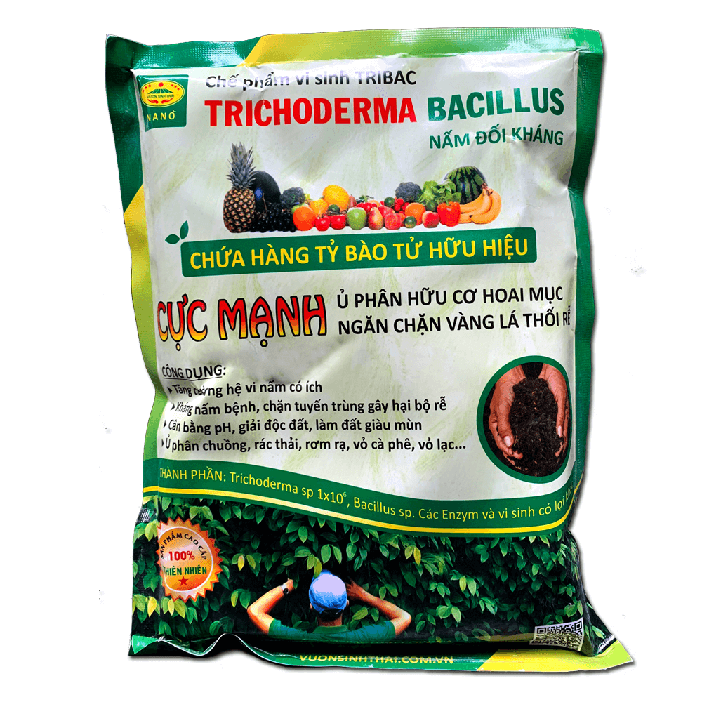 >> BÁO GIÁ CHẾ PHẨM SINH HỌC HỮU CƠ VI SINH TRICHODERMA 1000G (CHỨA NẤM ĐỐI KHÁNG TRICHODERMA,BACILLUS SUBTILIS,STREPTOMYCES SPP) - TRICHODERMA FUNGI 1000G | Shopee Lazada Sendo Tiki mới nhất 184 Nấm đối kháng Trichoderma Bacillus cực mạnh. Chế phẩm vi sinh TRIBAC. Ủ phân chuồng hoai mục. Ngăn chặn vàng lá thối rễ
