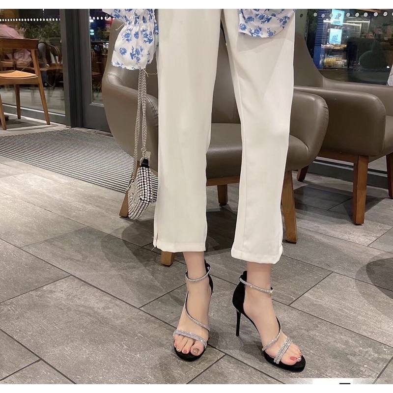 Giày sandal cao gót đính đá 7 phân, 9 phân