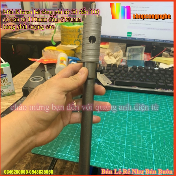 Mũi khoét bê tông( đầu khoét riêng, cán riêng,combo cả đầu+cán .tùy vào khách lựa chọn)
