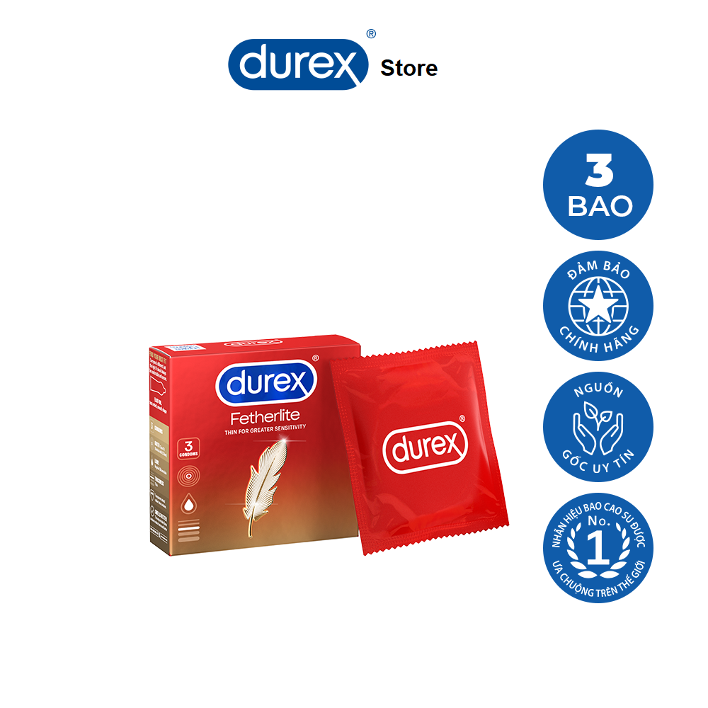 [HCM]Bao cao su siêu mỏng Durex Fetherlite hộp 3 chiếc