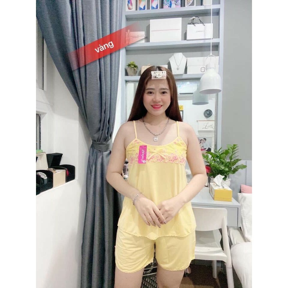 Đồ bộ nữ mặc nhà bộ đùi nữ thun lạnh đùi dây nhuyễn mặc nhà dễ thương
