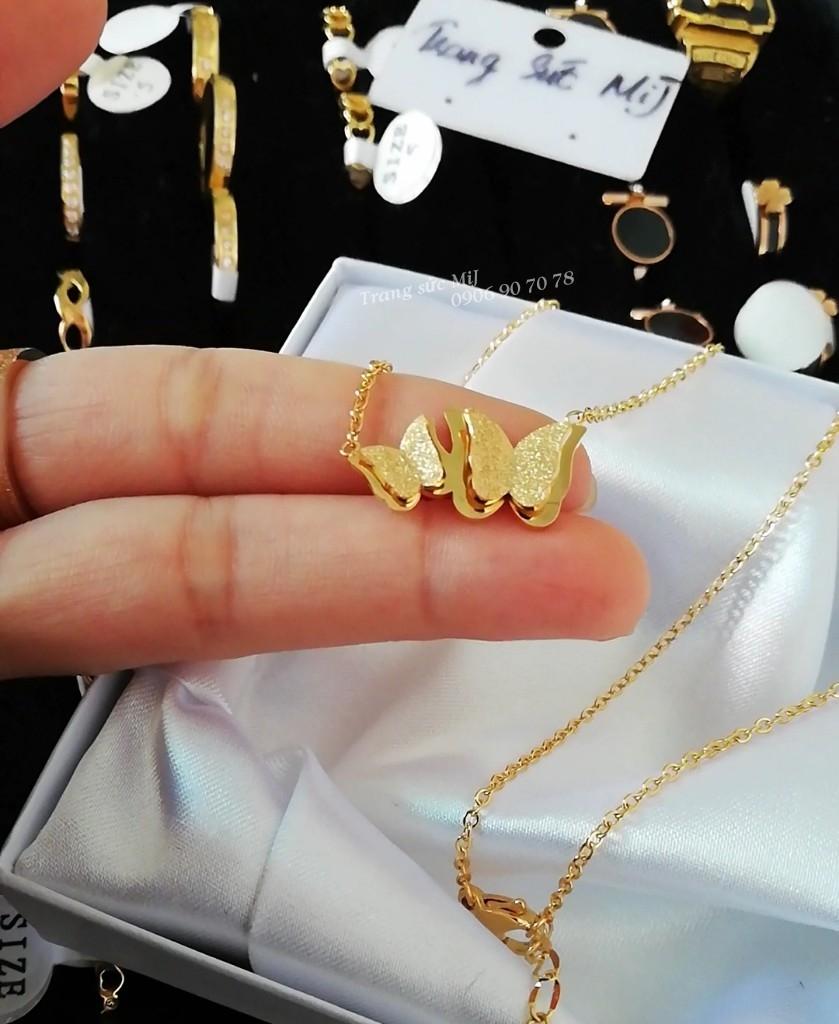 DÂY CHUYỀN TITAN ĐÔI BƯỚM MẠ VÀNG