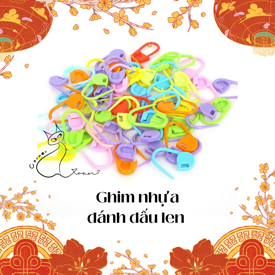 Ghim đánh dấu nhựa | Ghim đánh dấu len (30 cái/set)