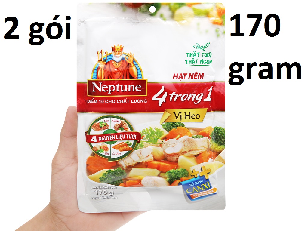 2 Gói Hạt Nêm Neptune vị heo 170gr