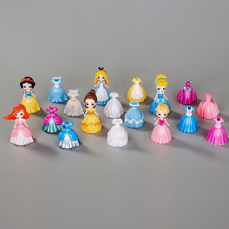 Set đồ chơi công chúa Disney kèm váy cho bé (set 6 công chúa tặng kèm 18 váy)