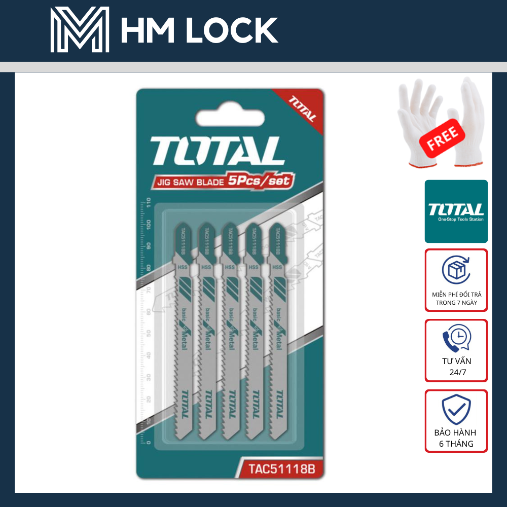 Bộ 5 lưỡi cưa sắt total - hàng chính hãng - tac51118b - hm lock