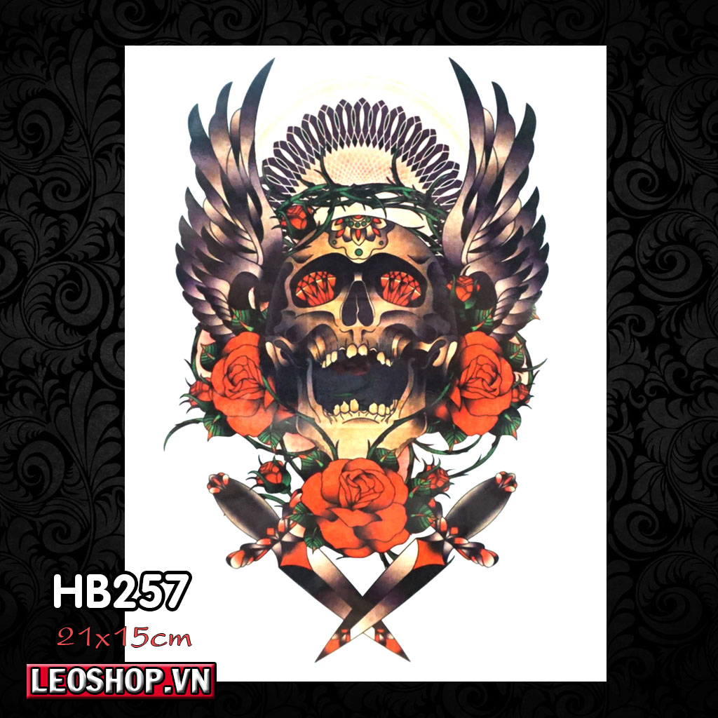 Tattoo stickers skull (21x15cm)