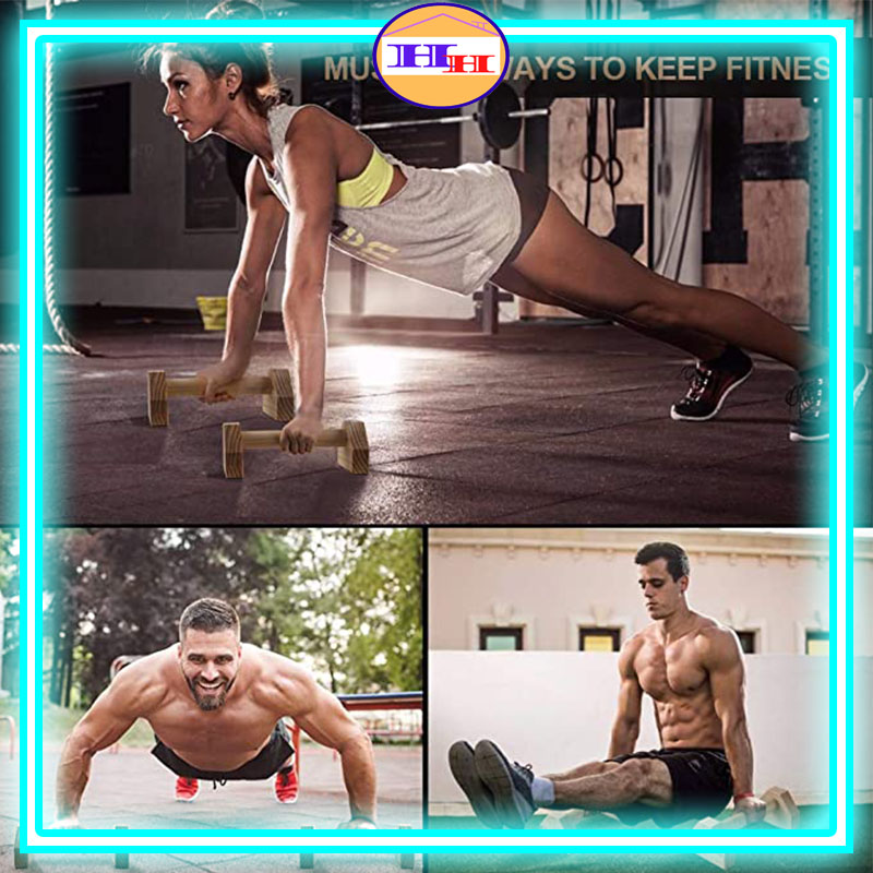 Parallettes bằng gỗ thông,Dụng cụ hít đất chống đẩy 1 cặp
