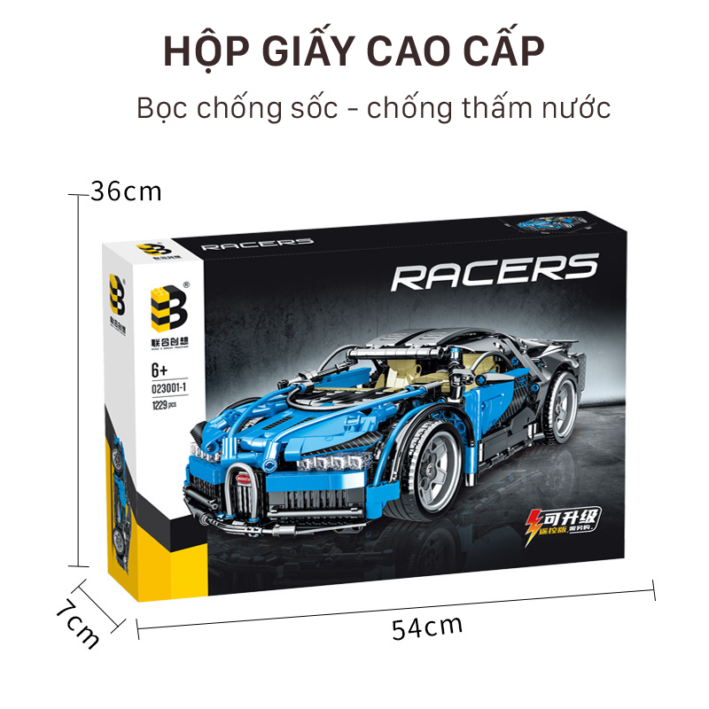 Đồ chơi lắp ráp xe đua Bugatti Chiron 1299 chi tiết mô hình xe đua