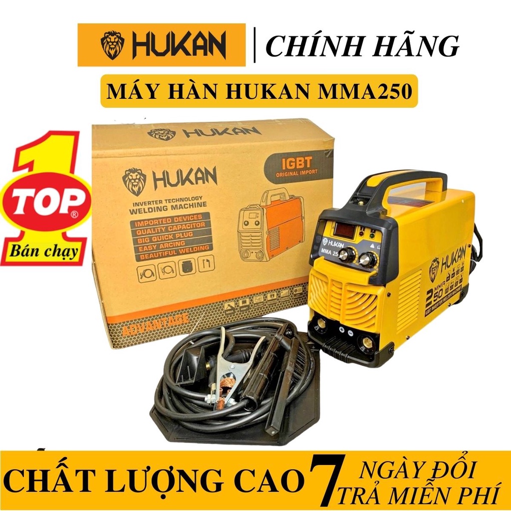 [Chính Hãng] Máy Hàn Que HUKAN MMA250 Công Suất 6.2KV Dòng Điện Ra 20-250A Điện máy miền trung