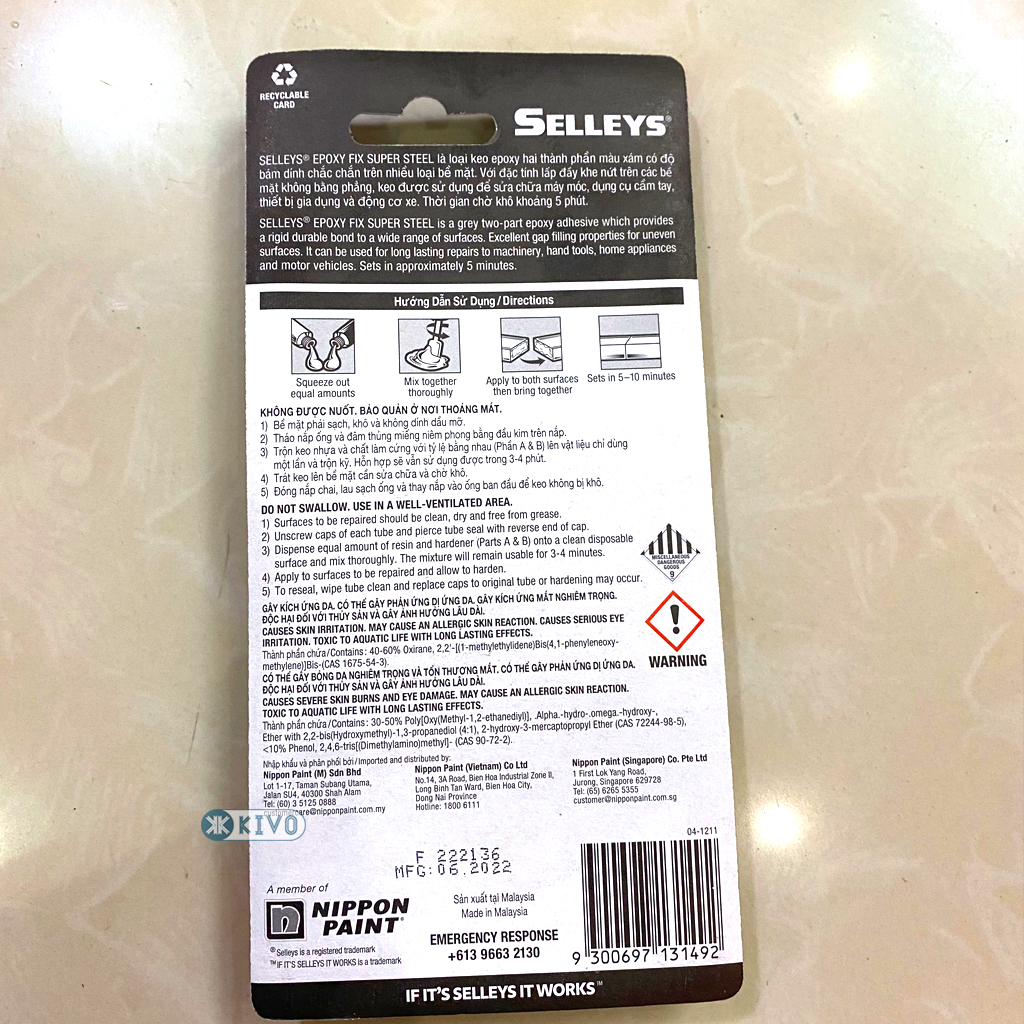 AB glue 2 component Selleys epoxy fix super steel small 20ml-glue multi-purpose heat resistant, water-resistant, stickers iron, stone, glass, stickers, ceramics, metal,… -Kivovi