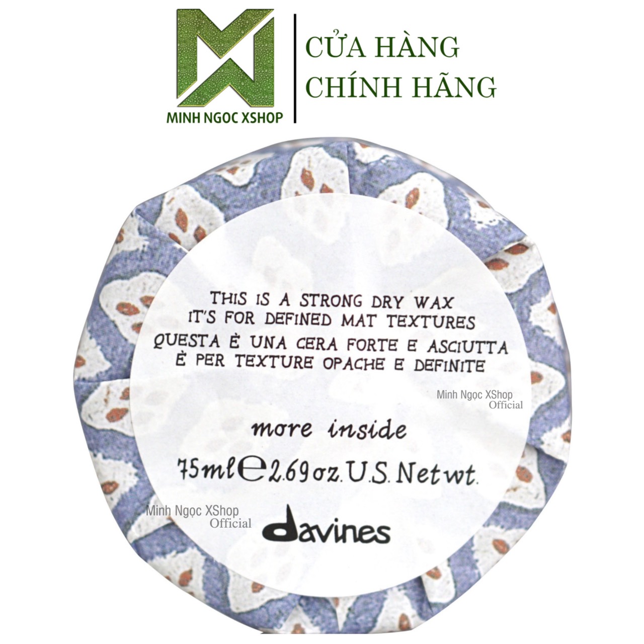 Sáp vuốt tóc giữ nếp siêu mạnh Davines Strong Dry Wax 75ML