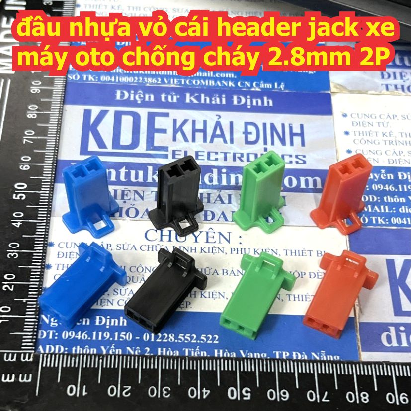 20 cái đầu nhựa vỏ cái / đực header jack xe máy oto chống cháy 2.8mm 2P 3P 4P màu đỏ đen xanh lá xanh dương kde9595