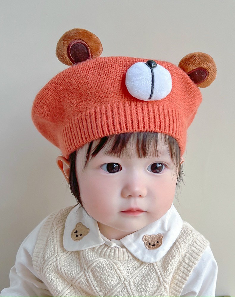 Mũ nồi chất liệu len hình cún dễ thương cho bé