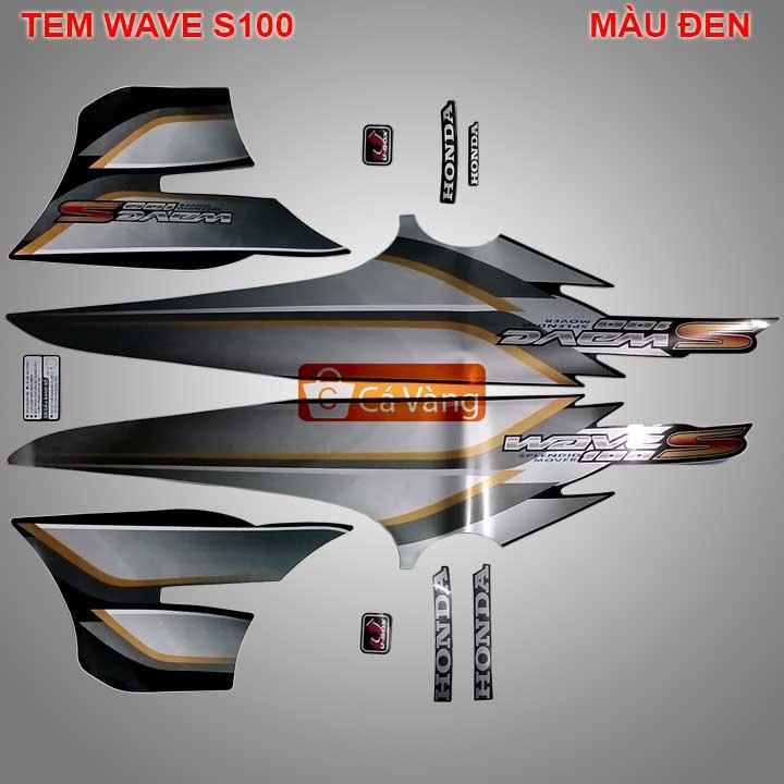 [HCM]Tem xe máy Wave S100 LOẠI ZIN TEM XỊN - MÀU ĐEN