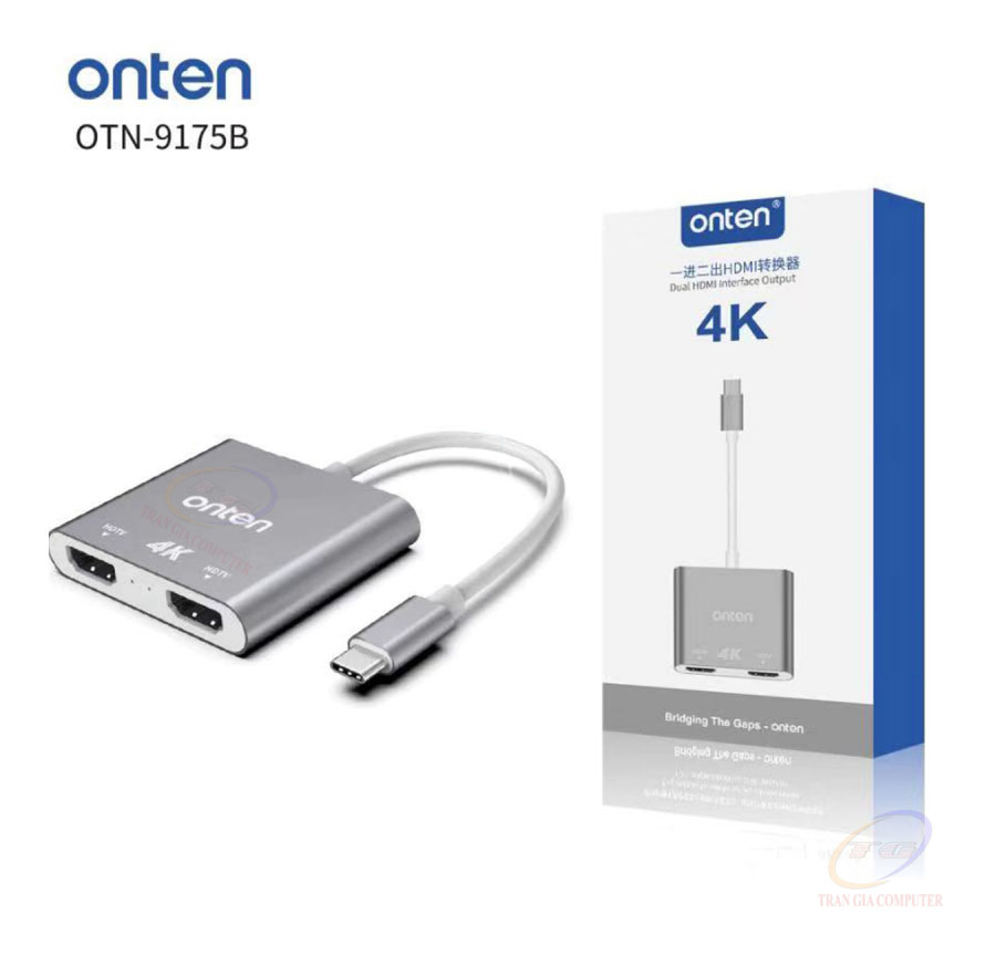 Cáp USB Type C ra 2 cổng HDMI ONTEN OTN-9175B