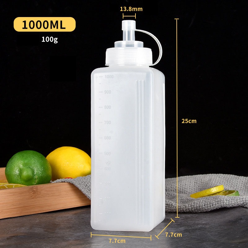Chai nhựa đựng sốt vuông (300ml/600ml/1000ml)