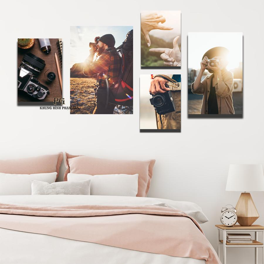 BỘ 5 TRANH CANVAS TREO PHÒNG LÀM VIỆC PHOTOGRAPHER - KHUNG HÌNH PHẠM GIA PG530