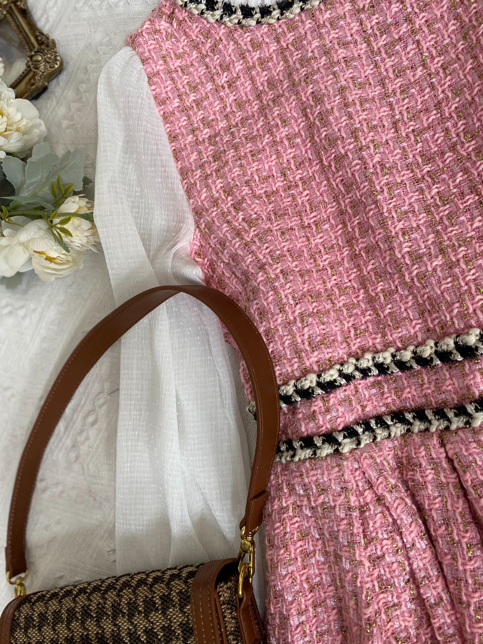 Mẫu đầm dạ tweed hot hit đình đám-A1829