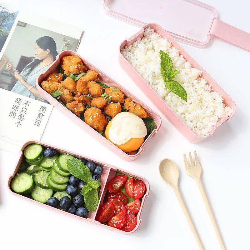 Hộp cơm 3 tầng nhựa lúa mạch Azuka