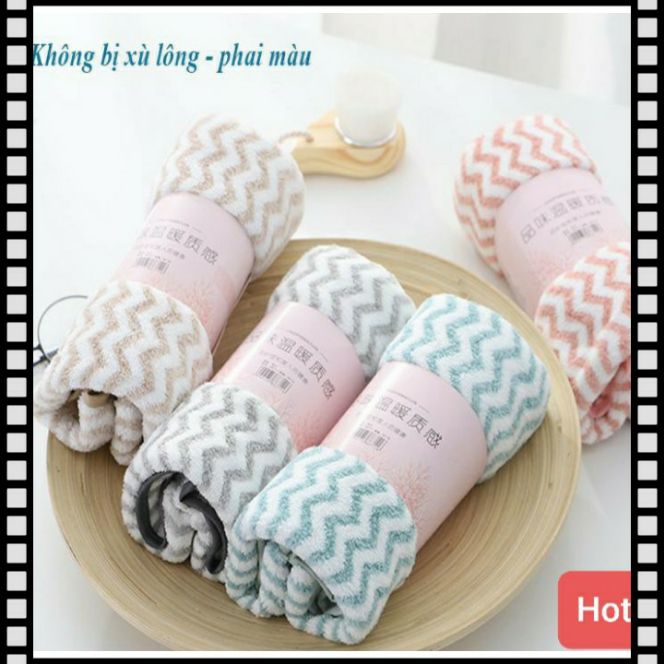 [HCM]Khăn Mặt Lông Cừu Xuất HÀN Vân Kẻ Sọc