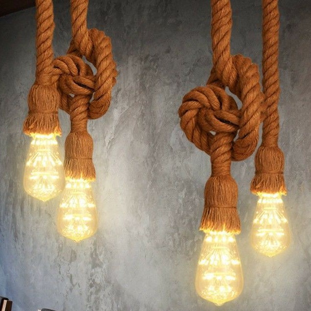 [HCM]Đèn thả dây thừng độc đáo cho Shop (2 x 1m chưa bóng)