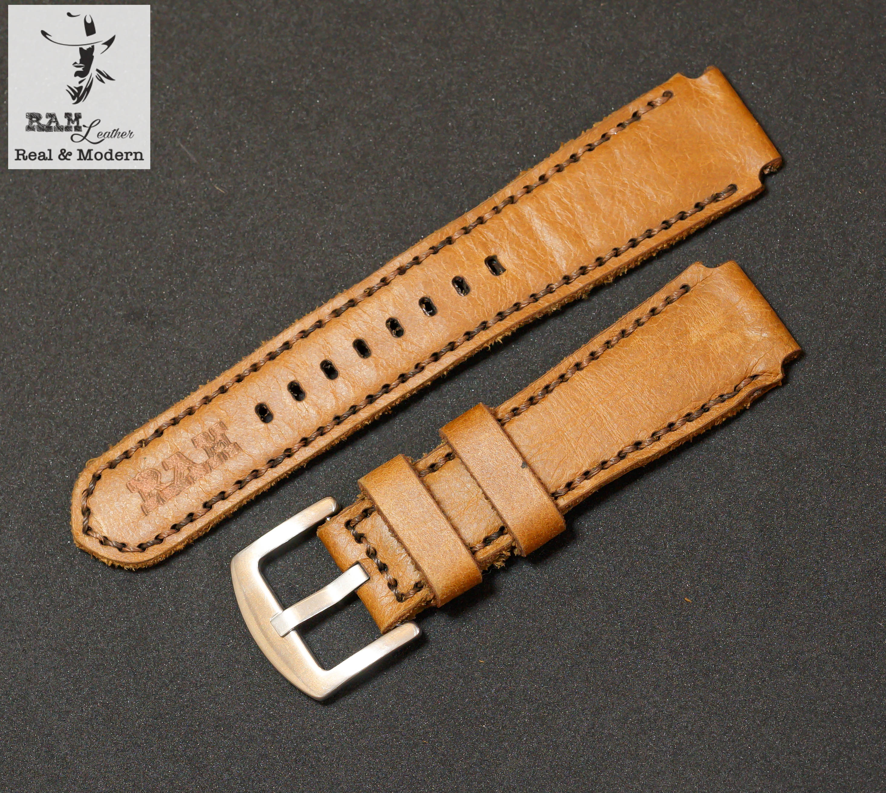 WATCH STRAPS DOUBLE COW LEATHER REAL