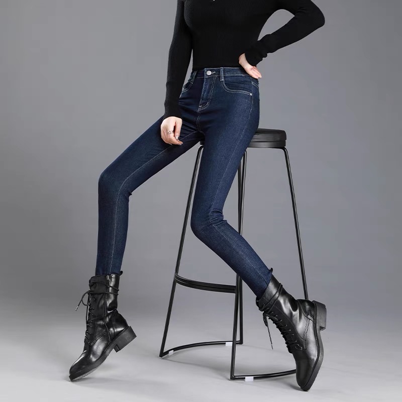 Quần legging nữ bó dài vải jeans co giãn mịn không xù quần jeans nữ dài