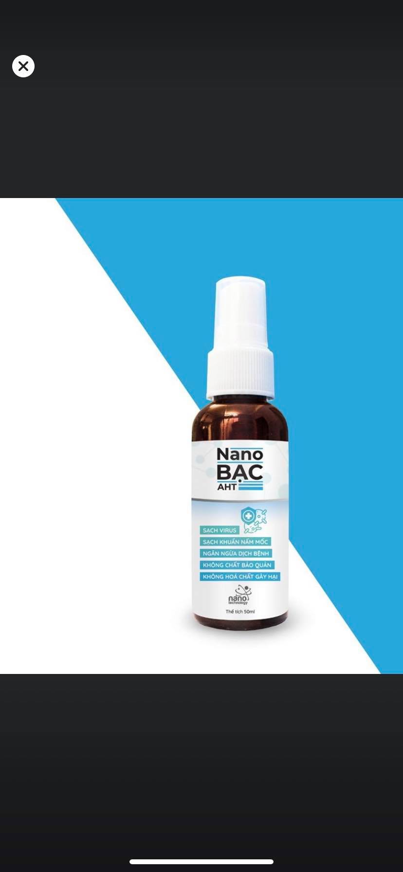Chai xịt diệt khuẩn Nano Bạc size nhỏ