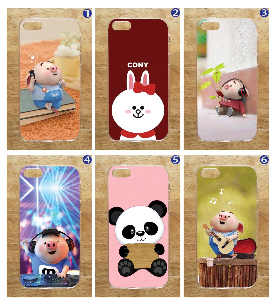 Ốp Lưng iPhone 5C (dẻo viền trắng trong)- Gấu Panda Hồng-cc