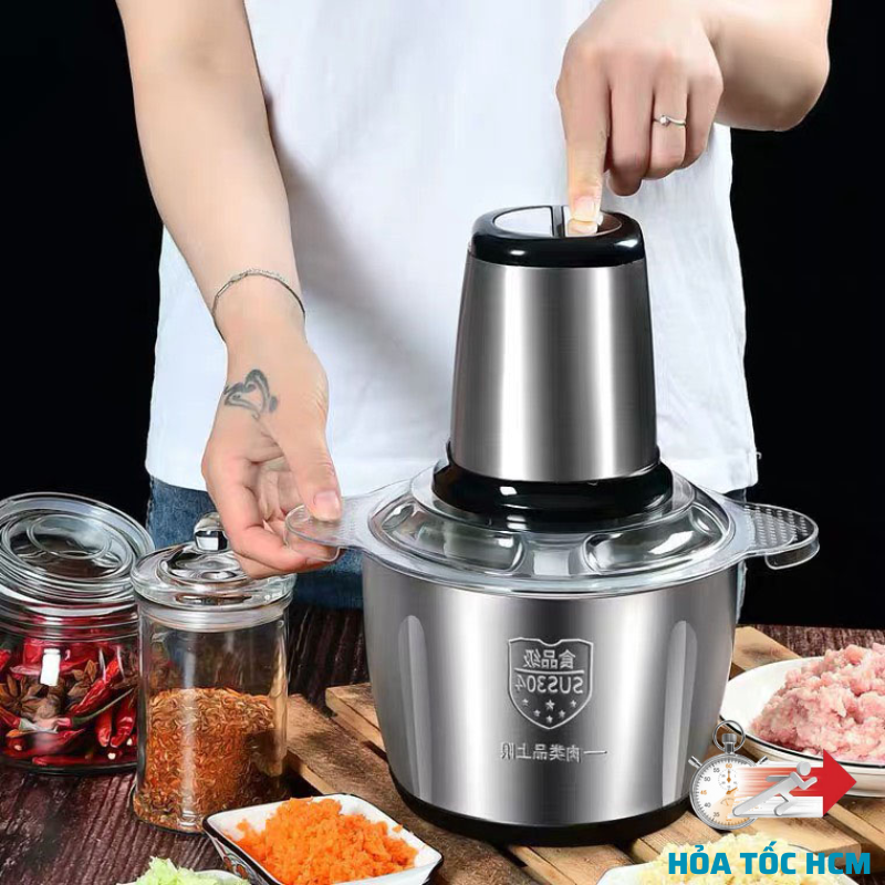 Máy xay thịt - cối xay inox không rỉ 2L