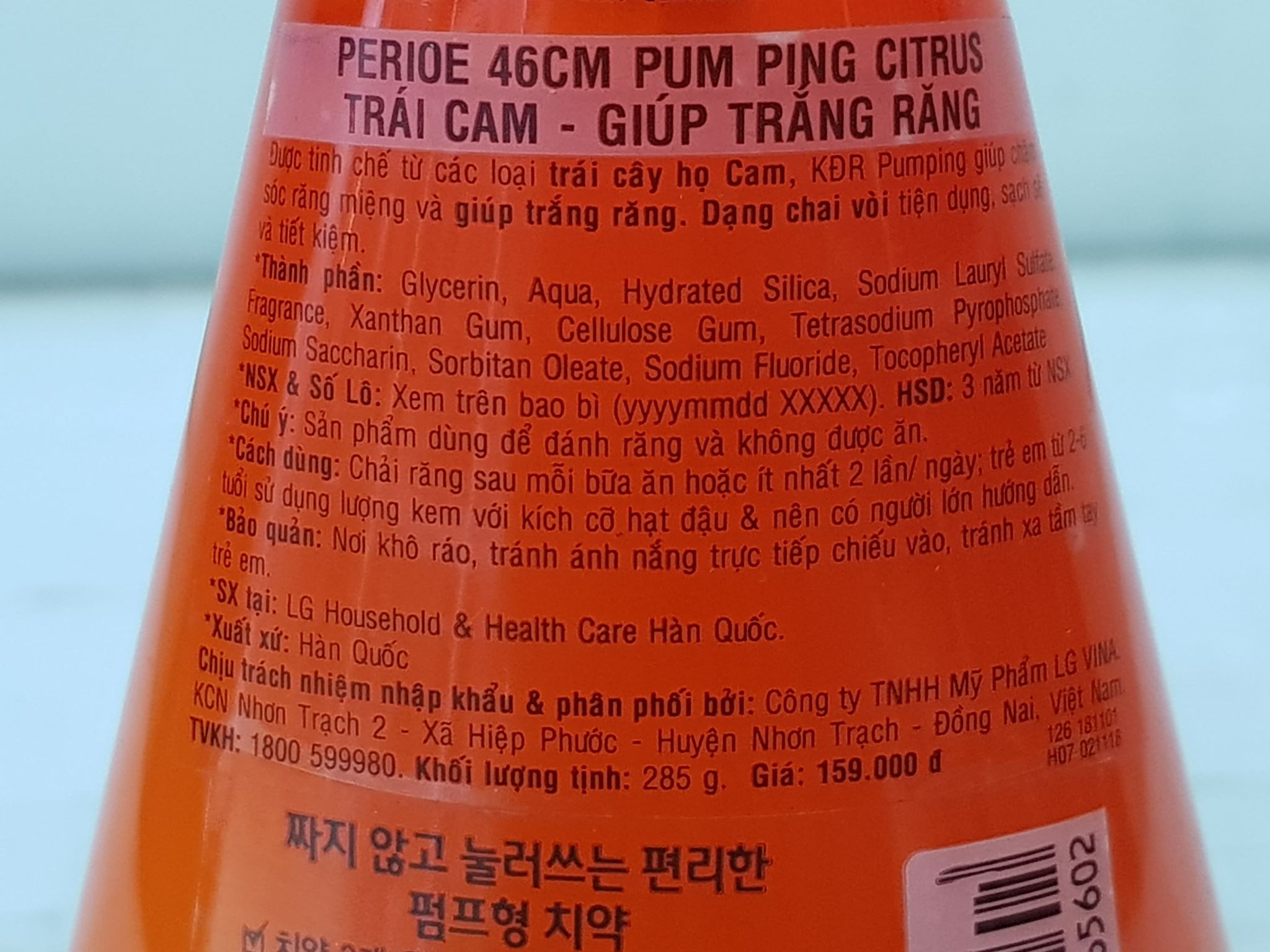 Kem Đánh Răng Pumping 285g Hàn Quốc