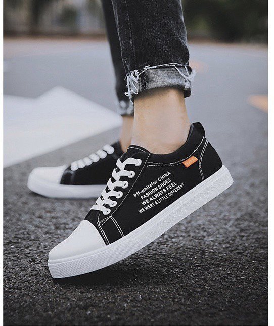 Giày sneaker thể thao nam Da Pu PFF Đính Tem Cam