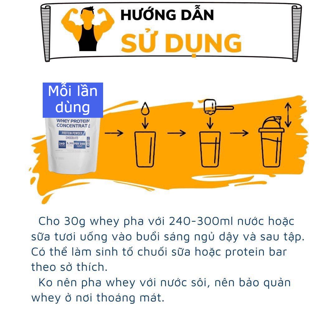 Whey Protein Concentrate 80% Protein - Sữa tăng cơ giảm mỡ Whey Isolate Whey Concentrate