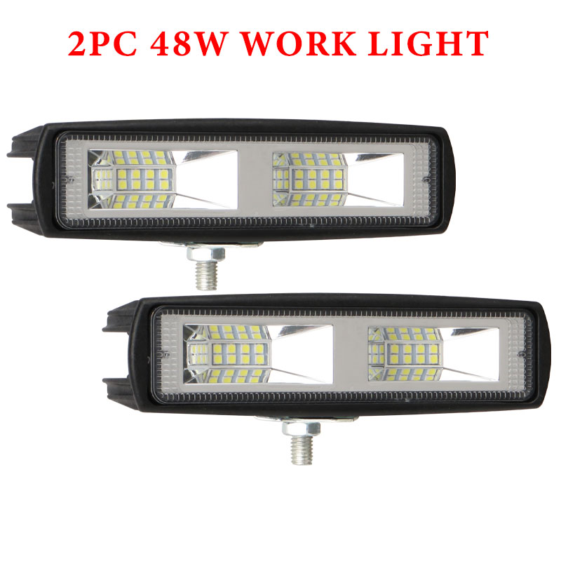 Thanh đèn pha led 48w thanh đèn led thanh đèn sương mù 12-30v cho xe máy máy kéo đèn led làm việc ngoài đường
