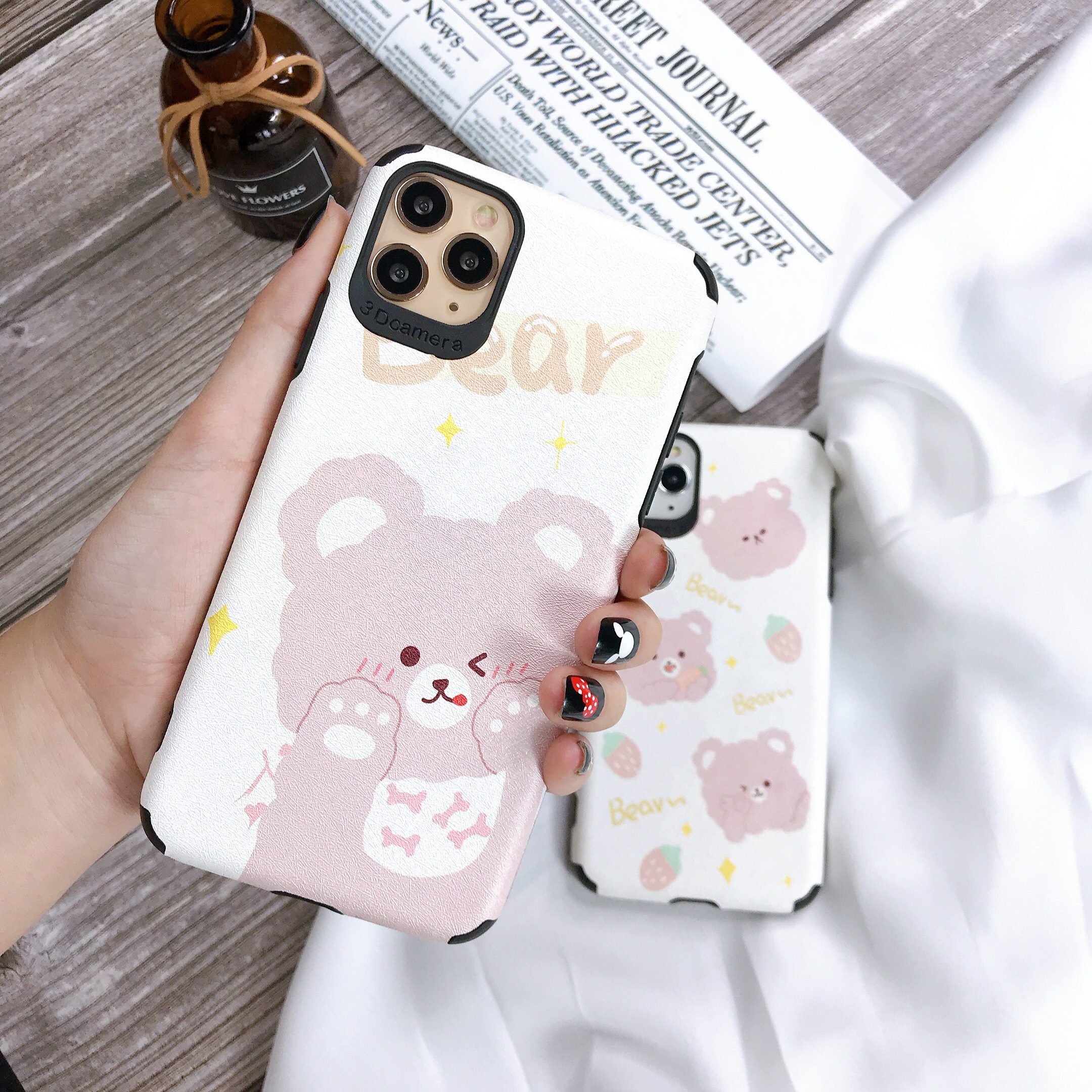 Ốp Lưng Da IMD Cute Bear