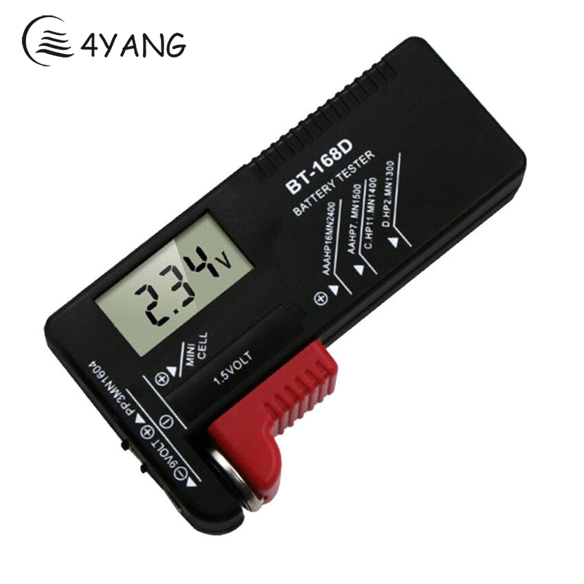 Bt168d smart lcd digital battery tester electronic battery power measure checker for 9v 1.5v aa aaa cell c d battery meter