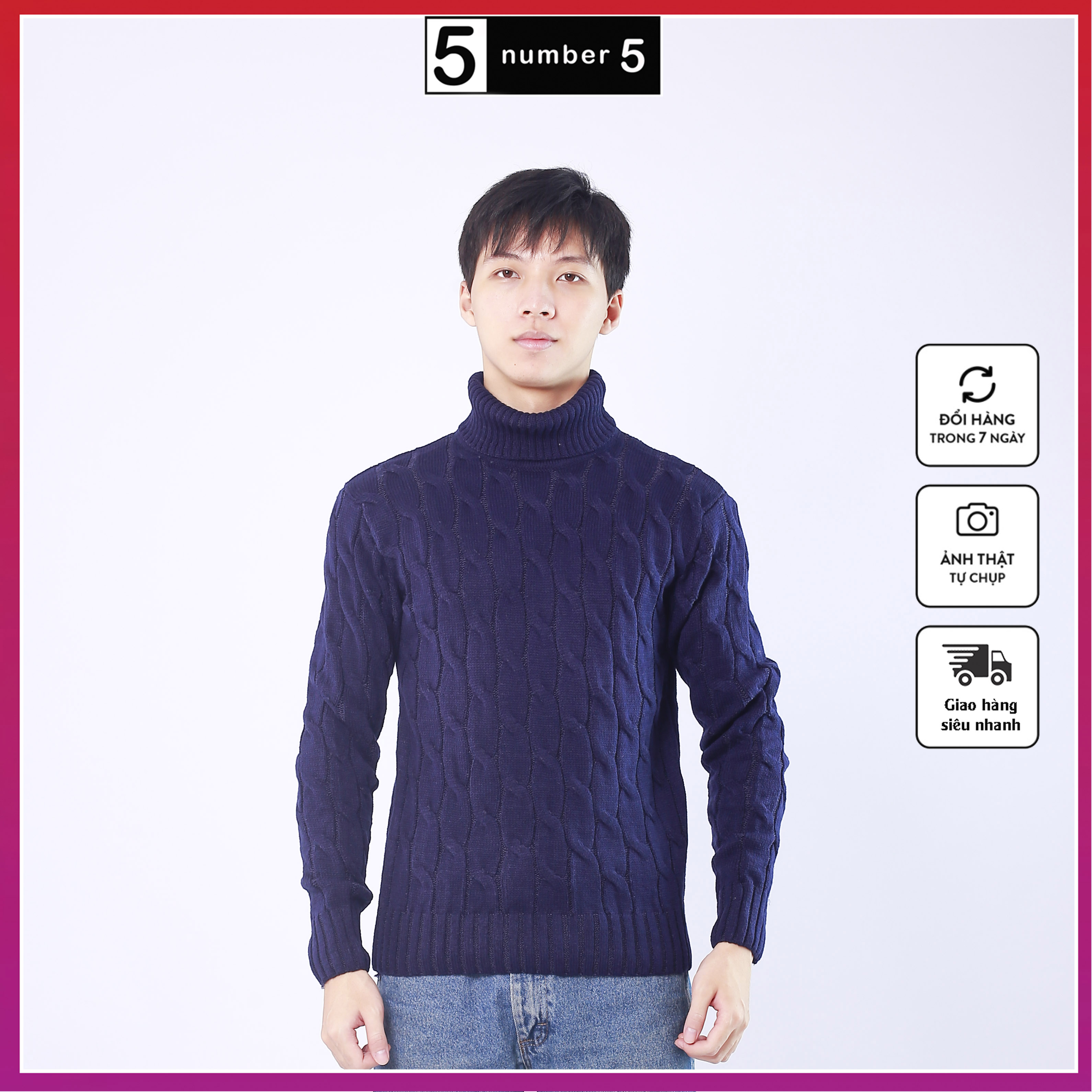 Áo Len Vặn Thừng Cổ Lọ NUMBER5 Mẫu Mới Nhất 2021
