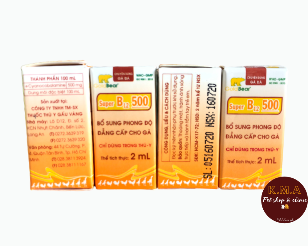 SUPER B12 500 (2ML/LỌ) Dùng cho gà đá