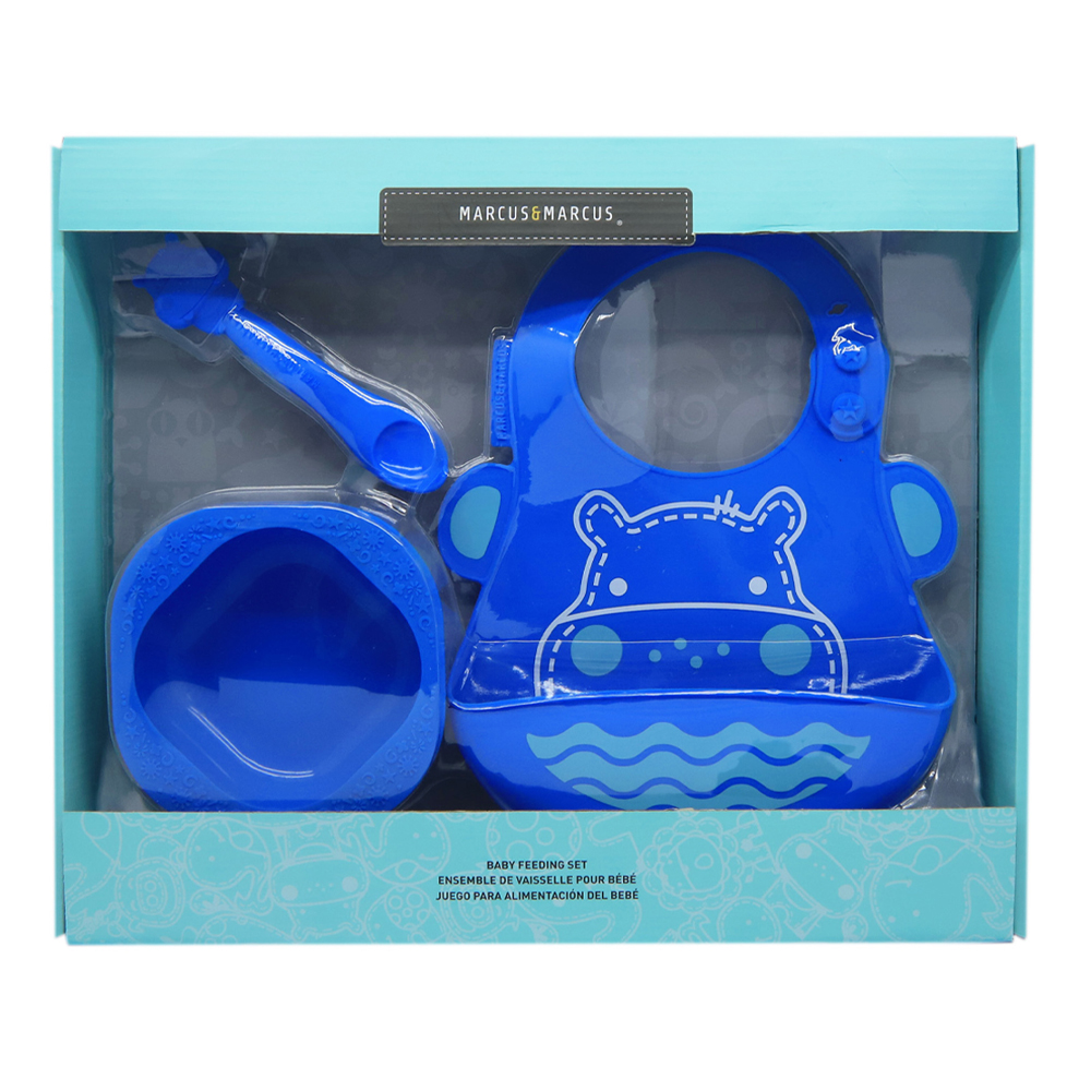 Bộ đồ dùng ăn dặm silicon Baby Marcus & Marcus, cho bé từ 6 tháng - Lucas