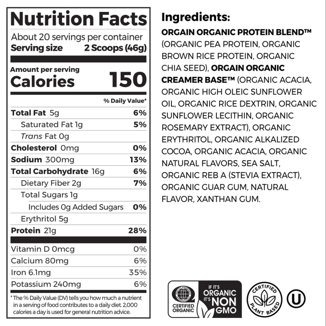 Protein hữu cơ Orgain Organic Protein chính hãng