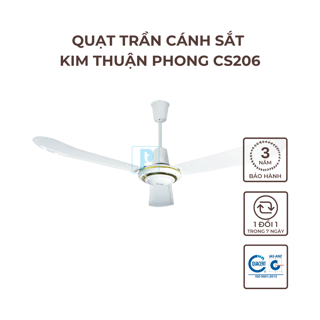 QUẠT TRẦN CÁNH SẮT KIM THUẬN PHONG CS206 (Hàng chính hãng)