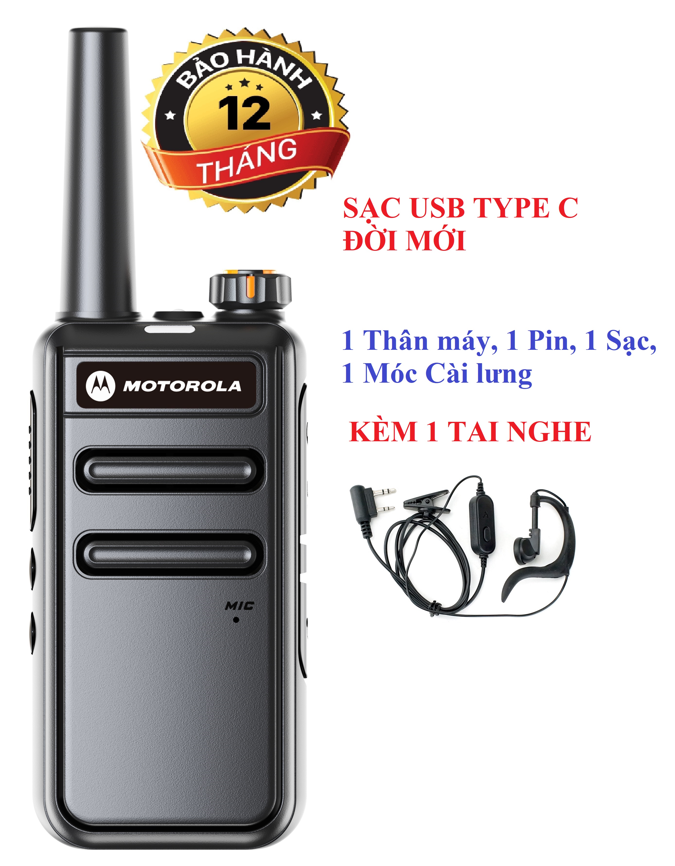 Bộ đàm sạc usb type c motorola gp568