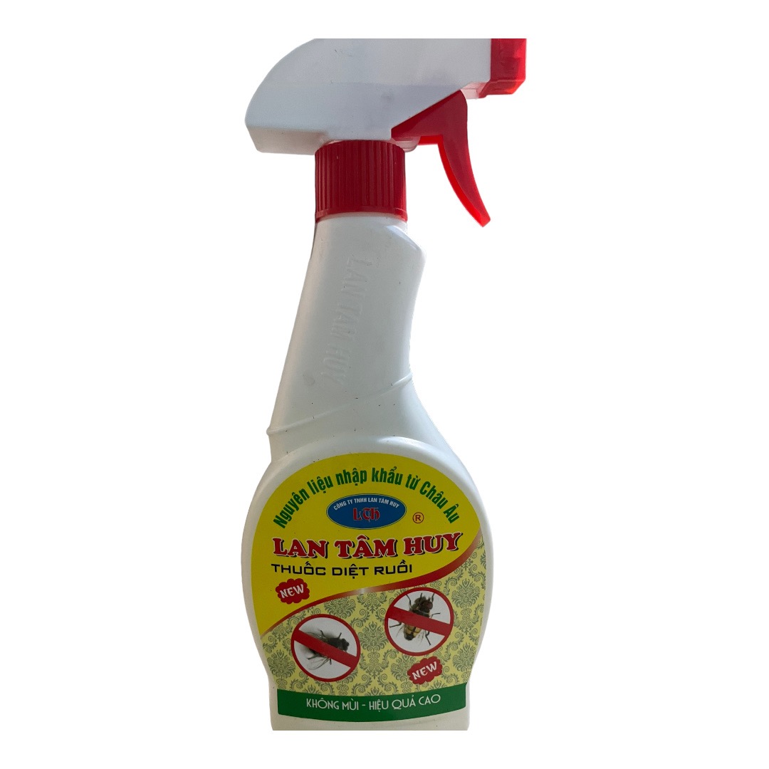 Chai xịt diệt ruồi Lan Tâm Huy, thể tích 350 ml;  thuốc diệt ruồi sử dụng trong da dụng và y tế.